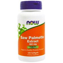 Витамины и БАДы для мужчин nOW Saw Palmetto Extract Экстракт пальмы сереноа для поддержки здоровья простаты 100 мг 120 гелевых капсул