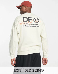 ASOS – Dark Future – Oversize-Sweatshirt in Wollweiß mit Logoprint hinten