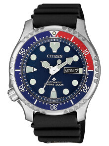 Мужские наручные часы с черным силиконовым ремешком  Citizen NY0086-16L Promaster Automatic Diver 42mm 20ATM