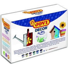 JOVI Acrylic Paint Pack 6 Bottles Of 55ml Assorted Colours High Covering Power Easily Applied To Any Surface