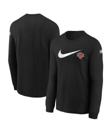 Nike big Boys Black New York Knicks Swoosh Long Sleeve T-shirt