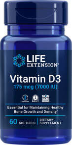 Витамин Д life Extension Vitamin D3 Витамин D3 для продления жизни - 7000 МЕ - 60 Капсул