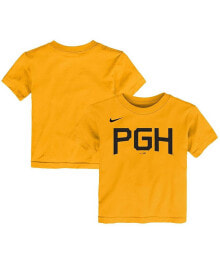 Nike toddler Boys and Girls Gold Pittsburgh Pirates 2023 City Connect Graphic T-Shirt