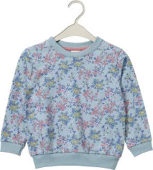 Sweatshirt mit Blumen-Muster, blau, Gr. 110, 1 St