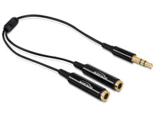 Компьютерные разъемы и переходники DeLOCK 65356 аудио кабель 0,25 m 3,5 мм 2 x 3,5 мм Черный