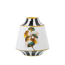 Vase Alexandra House Living White Black Ceramic Flowers 20 x 20 x 22 cm