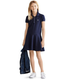 Polo Ralph Lauren big Girls Cotton Mesh Short Sleeve Polo Dress