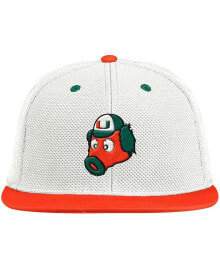 adidas men's White, Orange Miami Hurricanes Miami Maniac On-Field Baseball Fitted Hat