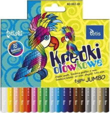 Цветные карандаши для рисования для детей tetis Kredki Tetiski okrągłe Jumbo 18kol.