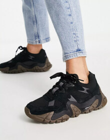 Купить женская обувь Cat Footwear: CAT Vapor suede mix trainers in black