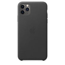 Чехол кожаный Apple Leather Case MX0E2ZM/A для iPhone 11 Pro Max чёрный