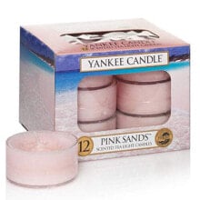 Yankee Candle Pink Sands Scented Tea Light Candles Ароматические свечи с ароматом свежих и ярких цитрусовых, сладких цветочных тонов и пряной ванили 12 х 9,8 г