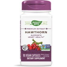 Витамины и БАДы для сердца и сосудов Nature's Way Hawthorn Боярышник для здоровье сердца 300 мг 90 веганских капсул
