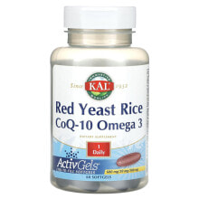 KAL, Красный ферментированный рис, CoQ-10, омега 3, 60 мягких капсул (Товар снят с продажи) 