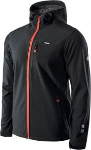 Мужские спортивные куртки kurtka męska Elbrus SOFTSHELL IVER BLACK/SPICY ORANGE/ASPHALT XXL