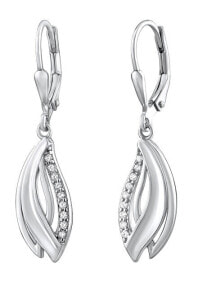 Ювелирные серьги glittering silver earrings with Nioba QREE513 zircons