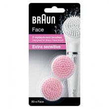 Facial cleansing brush Braun Face SE 80-s Refill Pink 2 Pieces (2 Units)