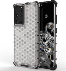 Hurtel Honeycomb etui pancerny pokrowiec z żelową ramką Samsung Galaxy S22 Ultra przezroczysty