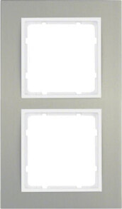 Умные розетки, выключатели и рамки berker Double frame B.3 aluminum / white (10123904)