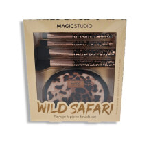 Set of Make-up Brushes Magic Studio Wild Safari Savage 4 Pieces