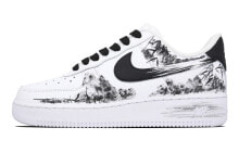 【定制球鞋】 Nike Air Force 1 Low 无关风月 新中式 国风 水墨涂鸦 简约 低帮 板鞋 男款 黑白灰 / Кроссовки Nike Air Force CW2288-111