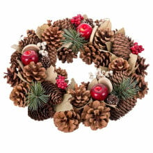 Advent wreathe Multicolour Natural Plastic Foam Pineapples 30 x 8 x 30 cm