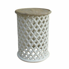 Side table DKD Home Decor White Natural Mango wood 45 x 45 x 62 cm