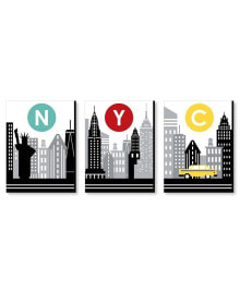 Big Dot of Happiness nYC Cityscape - New York Wall Art Room Decor - 7.5 x 10 inches - Set of 3 Prints