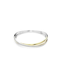 Round Cut White Mixed Metal Finish Hyperbola Bangle купить онлайн