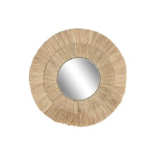 Wall mirror DKD Home Decor Crystal 100 x 4 x 100 cm Bali Jute