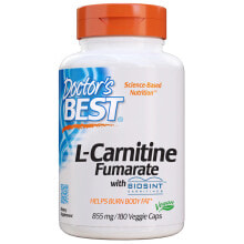 Аминокислоты Doctor's Best L-Carnitine Fumarate L-карнитин фумарат 855 мг 180 вегетарианских капсулы
