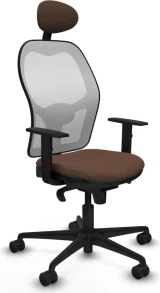 Office Chair with Headrest Jorquera Piqueras y Crespo 1D036N1 White Dark brown