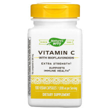 Витамин С Nature's Way, Vitamin C With Bioflavonoids, Extra Strength, 1,000 mg, 100 Vegan Capsules