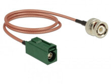Комплектующие для телекоммуникационных шкафов и стоек DeLOCK 89681 коаксиальный кабель 0,5 m FAKRA E BNC RG-316 Коричневый, Зеленый