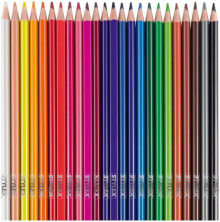 Цветные карандаши для рисования для детей 24 длинных треугольных цветных карандаша