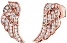Серьги eRE-LILWING-ZSR Zirconia Wings Pink Gold Plated Silver Earrings