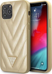 Guess Guess GUHCP12LPUVQTMLBE iPhone 12 Pro Max 6,7 złoty/gold hardcase V-Quilted Collection