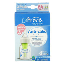 Бутылочки и ниблеры для малышей dr. Brown's, Natural Flow, антиколиковый флакон, от 0 месяцев, в упаковке 2 шт., 60 мл (2 унции)