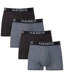 Купить мужские трусы Hanes: Трусы с карманом для поддержки Hanes Ultimate ComfortFlex Fit Total Support Pouch 4 шт. - мужские