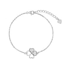 Купить женские браслеты-цепочки AGAIN Jewelry: Popular Silver Bracelet Four Leaf Clover AJNR0018