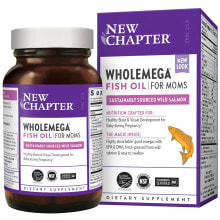 Рыбий жир и Омега 3, 6, 9 New Chapter Wholemega for Moms Омега 3 из лососевого масла 500 мг 90 гелевых капсул