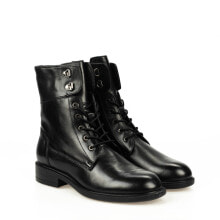 Женские ботинки Женские ботильоны черные кожаные высокие на шнуровке Geox Botki Catria C