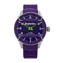 Мужские наручные часы с ремешком Мужские наручные часы с фиолетовым силиконовым ремешком Superdry SYG125U ( 44 mm)