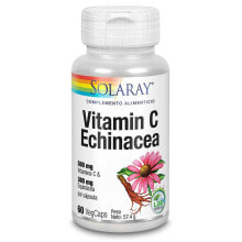 Эхинацея sOLARAY Vitamin C 500mgr+Echinacea 300mg-- Витамин С 500 мг + Эхинацея 300 мг r60 веганских капсул