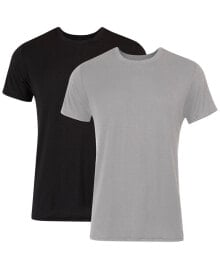 Купить мужские футболки и майки Hanes: Originals Ultimate Men's SuperSoft Crewneck T-Shirt, Black/Gray, 2-Pack