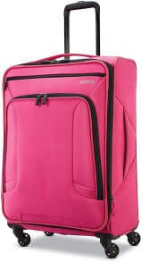 Чемодан текстильный на колесах розовый American Tourister Unisex Rolling Tote Check Luggage One Size