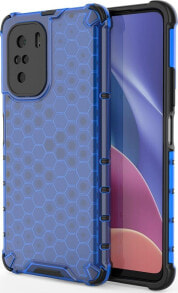 Hurtel Honeycomb etui pancerny pokrowiec z żelową ramką Xiaomi Redmi K40 Pro+ / K40 Pro / K40 / Poco F3 niebieski