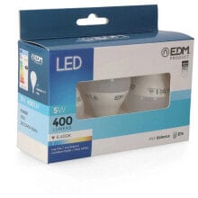 EDM Spherical LED Bulb E14 5W 400 Lumens 6400K 3 Units