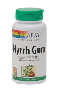 Средства для зубов и полости рта Solaray Myrrh Gum Коммифора для здоровой функции иммунной системы 620 мг 100 вегетарианских капсул