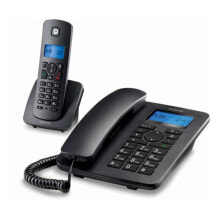 Системные телефоны стационарный телефон Motorola C4201 Combo DECT (2 pcs) Чёрный